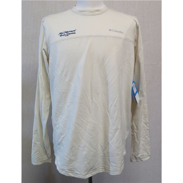 Men's Size M Columbia Rugged Ridge Off-White Crew Neck Shirt
