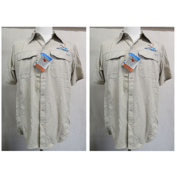 Qty 2 Men's Size S Columbia Silver Ridge Beige S/S Shirts