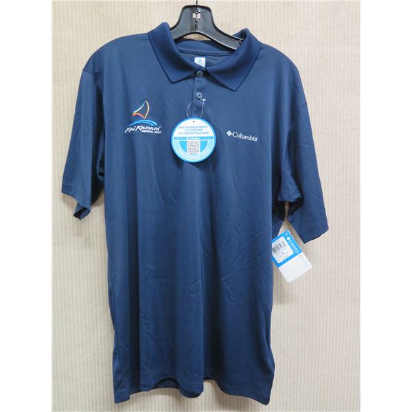 Men's Size M Columbia Zero Rules Navy Polo Shirt