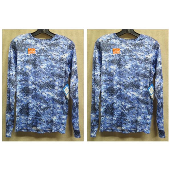 Qty 2 Youth Size XXS Columbia Super Terminal Tackle L/S Blue Shirts