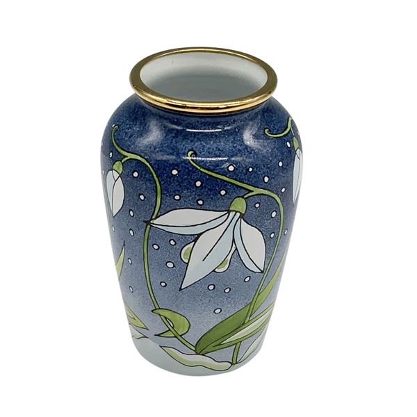Moorcroft Enamel Snowdrop Flower Mini Vase