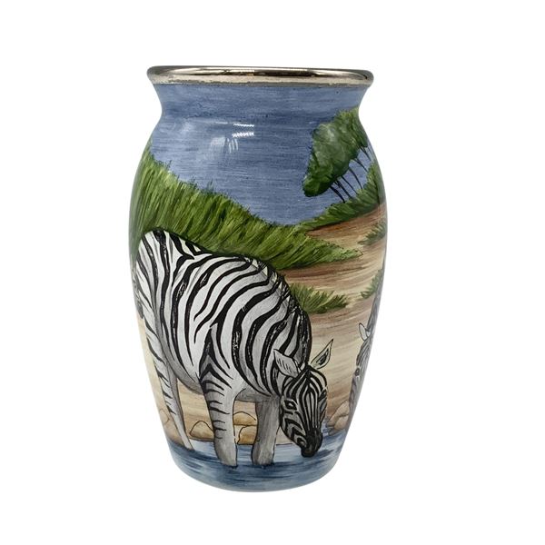 Moorcroft Enamel Zebra Mini Vase