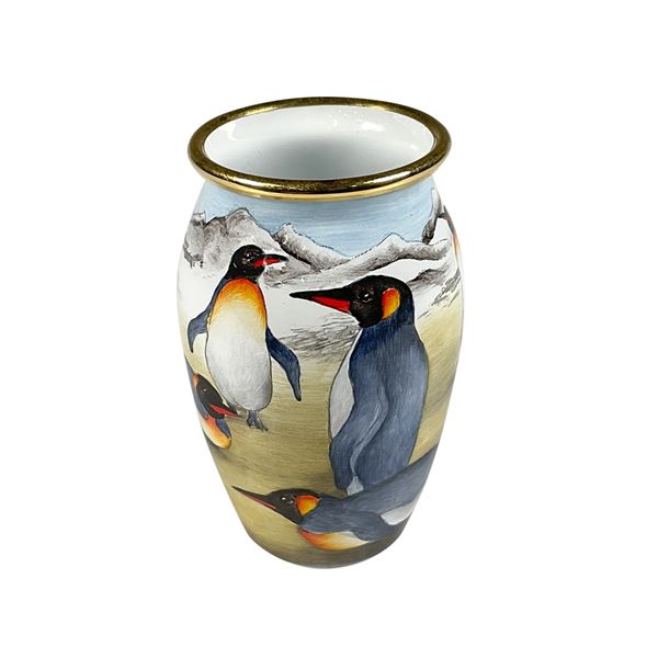 Moorcroft Enamels Miniature Penguins Limited Edition Vase
