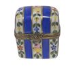 Image 1 : Limoges France Keepsake Box, Cobalt Victorian Floral Style
