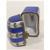 Image 5 : Limoges France Keepsake Box, Cobalt Victorian Floral Style