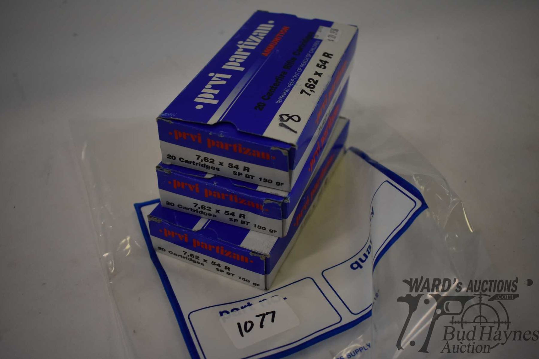 Count Boxes Three 20 count boxes PRVI Partizan 7.62 x 54 R 150 gr sp bt