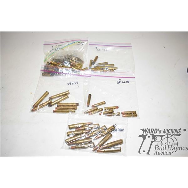 Selection of collectible ammo including .32/20, .30 carbine, .38-55, .300 sav, .38 super, etc