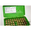Image 2 : Plastic ammo case w/ 56 rounds (4 w/o primers) of .257 wby