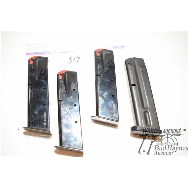 Four F92-10 9mm mags