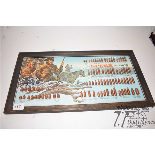 Framed Speer bullet display
