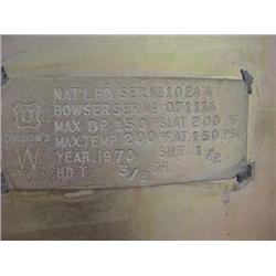 BOWSER INC. MODEL: 844-30-V-600, RATE OF FLOW: DIESEL: 450 GPM, JET: 600 GPM, GASOLINE: 750 GPM.