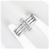 Image 7 : Estate 18k White Gold 0.72 ctw Channel Princess Cut Diamond 4-Row Wide Band Ring
