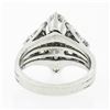 Image 7 : Vintage 14K White Gold 2.04 ctw Old Transitional Cut Diamond Lozenge Platter Rin