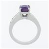 Image 8 : Platinum 2.83 ctw GIA Cushion Ceylon Purple Sapphire & Diamond Engagement Ring