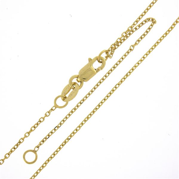 NEW 14k Yellow Gold 1.35 ctw Round Brilliant Blue Zircon Solitaire Pendant & Cha