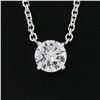 Image 3 : New 14K Gold .42 ctw Round Brilliant Diamond Solitaire Pendant w/ Adjustable Cha