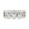 Image 4 : Vintage 14K White Gold Diamond Illusion Open Work Matte Finish Wide Band Ring