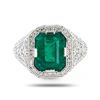 Image 1 : 3.31 ctw Emerald and 0.80 ctw Diamond Platinum Ring