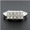 Image 2 : Vintage 14k White Gold.45 ctw Dual Two Row Round Fishtail Prong Diamond Band Rin