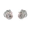 Image 4 : 61.8 ctw Pink Coral & Diamond Earrings - 14KT White Gold & Platinum