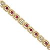 Image 6 : 14k Gold 2.14 ctw Alternating Round Ruby & Diamond Open Square Chain Link Bracel