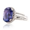 Image 2 : 9.07 ctw DARK Tanzanite and 0.58 ctw Diamond Platinum Ring (GIA CERTIFIED)