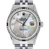 Image 1 : Rolex Mens Stainless Steel Diamond Lugs And Ruby Channel Set Diamond Datejust Wr