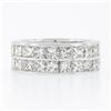 Image 4 : 14k White Gold 6.0 ctw Princess Channel Diamond Dual Double Row Eternity Band Ri