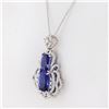 Image 2 : 8.88 ctw Tanzanite and 1.35 ctw Diamond Platinum Pendant