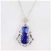 Image 3 : 8.88 ctw Tanzanite and 1.35 ctw Diamond Platinum Pendant