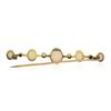 Image 4 : Antique Victorian 15k Gold Bezel Set Oval Cabochon Opal & Diamond Bar Pin Brooch