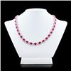 Image 1 : 45.76 ctw BURMESE Ruby and 4.00 ctw Diamond Platinum Necklace (GIA CERTIFIED)