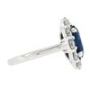 Image 6 : Platinum 6.42 ctw GIA Round Sapphire & Diamond Halo Low Profile Statement Ring