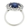 Image 9 : Platinum 6.42 ctw GIA Round Sapphire & Diamond Halo Low Profile Statement Ring