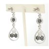 Image 4 : NEW 14k White Gold 3.74 ctw White and Black Diamond Long Dangle Drop Earrings