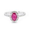 Image 1 : 1.06 ctw UNHEATED Ruby and 0.38 ctw Diamond Platinum Ring (GIA CERTIFIED)