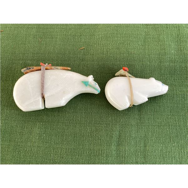 Zuni Fetishes White Bear Carvings A