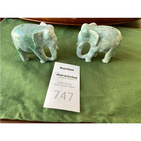 Carved Jade Elephants A