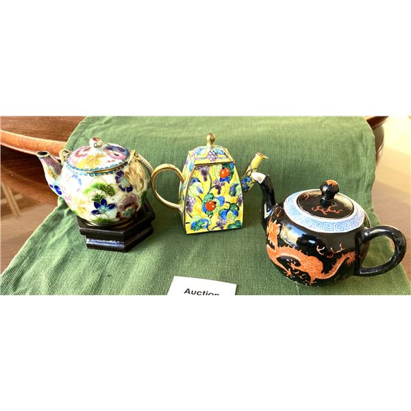 Cloisonné, Porcelaine Tea Pots A