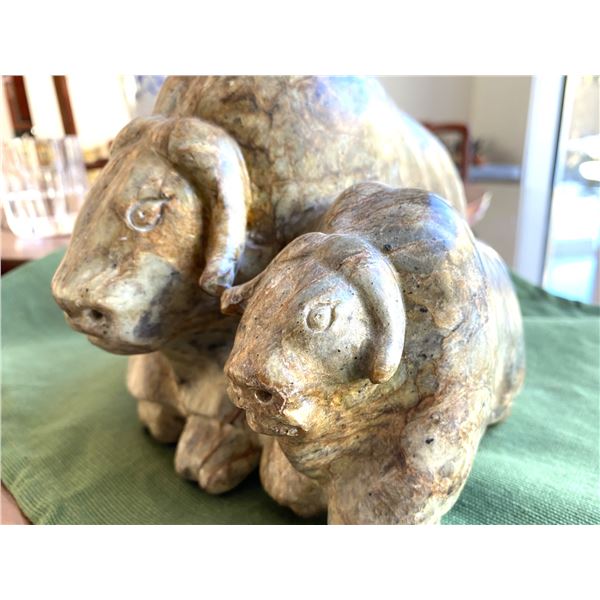 Inuit Stone Sculpture by Jonasie Faber A