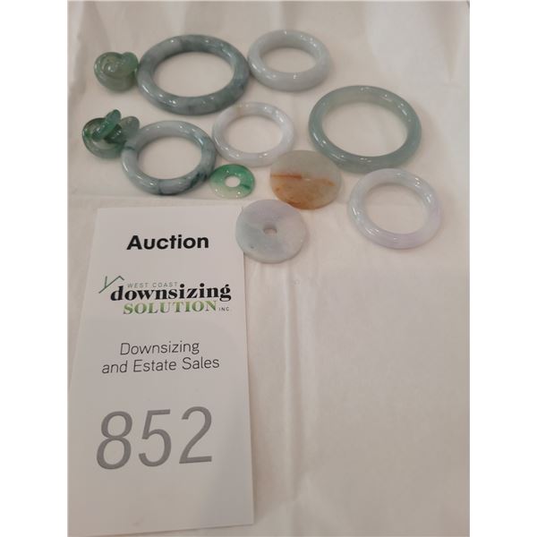 Vintage, Jade Hoop Pendants A