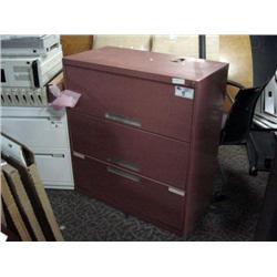 Salmon 3 Drawer Lateral File Cabinet