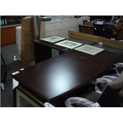 Mahogany Bow Front L-shape Desk