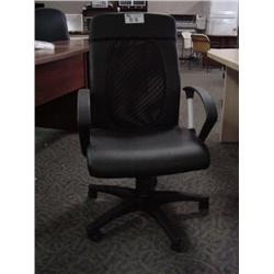 Black Leather Mesh Back Tilter Chair