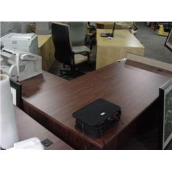 Dark Cherry L-shape Executive Desk