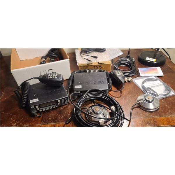 TWO KENWOOD CB RADIO SYSTEMS WITH REMOTE MOUNT ANTENA