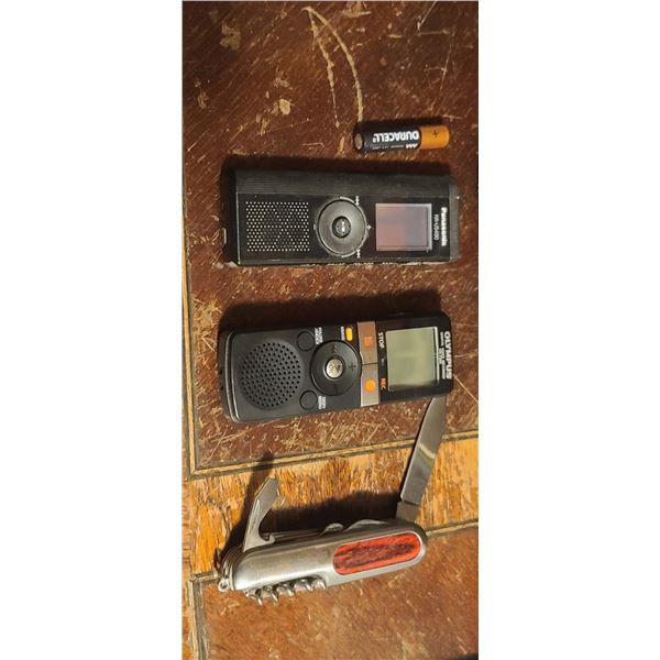 OLYMPUS DITA PHONE, PANASONIC DICTA PHONE AND MULTI PURPOSE KNIFE