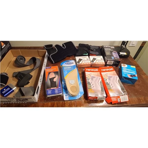 BOX WITH ASSORTED JOINT SUPPORTERS AND INSOLES