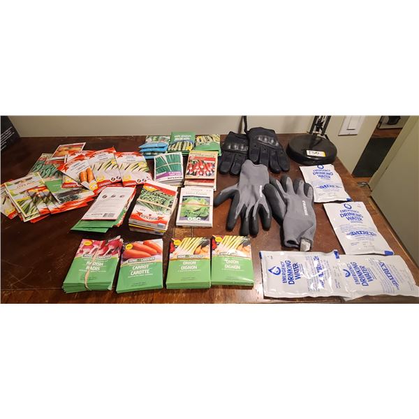GARDEN GLOVES AND LOTS OF SEEDS