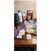 Image 1 : ASSORTED: CLEANING SUPPLIES AND HEADLAMP
